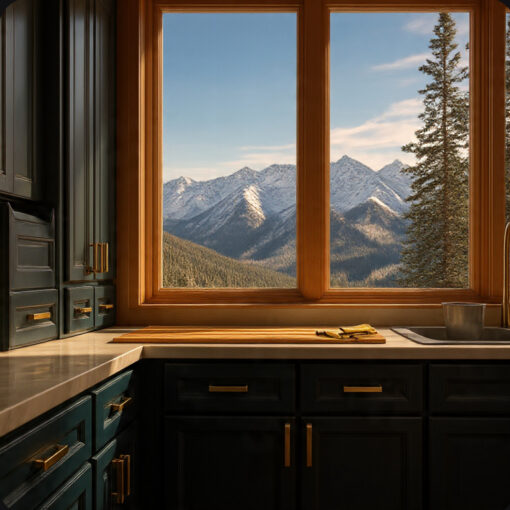 Kitchen cabinets with a factory finish