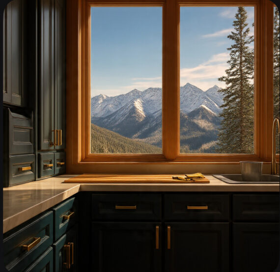 Kitchen cabinets with a factory finish
