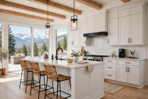 white oak cabinet painting Denver - grain filled finish

